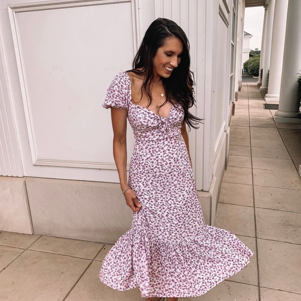 Red dress boutique lavender summer dress